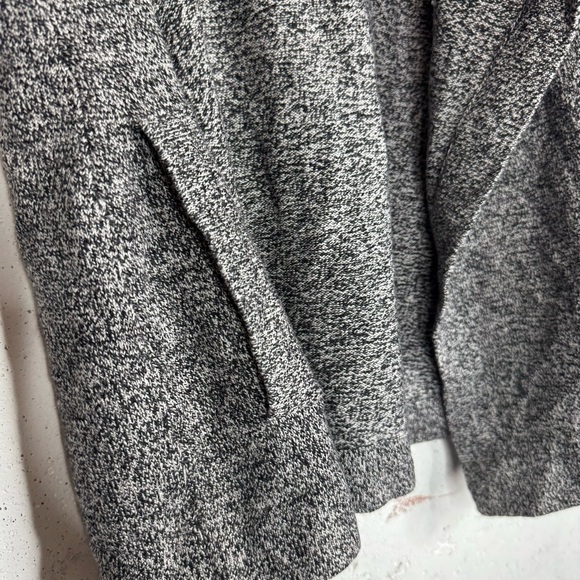 Theory Waterfall Drape Front Open Front Marled Cardigan Sweater Petite - Picture 10 of 11